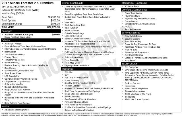 2017 Subaru Forester 2.5i Premium AWD