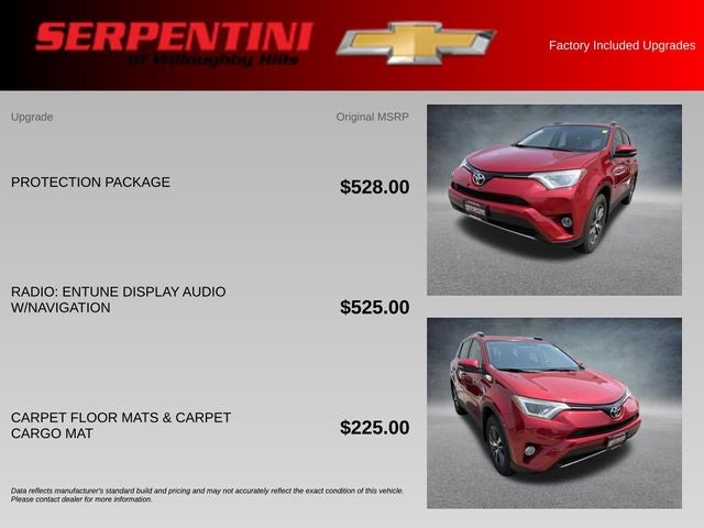 2016 Toyota RAV4 XLE AWD W/ SUNROOF