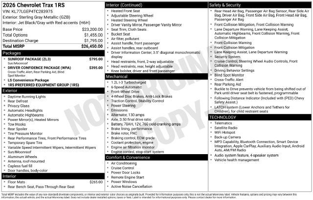 2026 Chevrolet Trax 1RS
