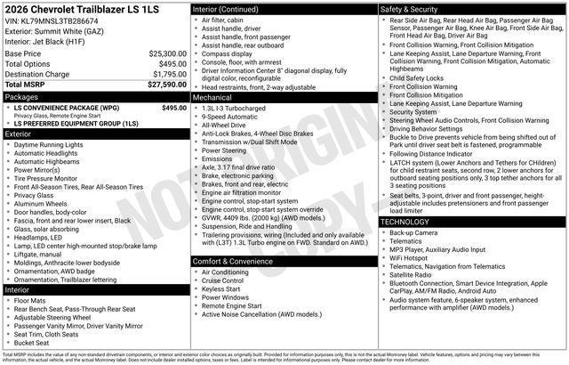 2026 Chevrolet TrailBlazer LS