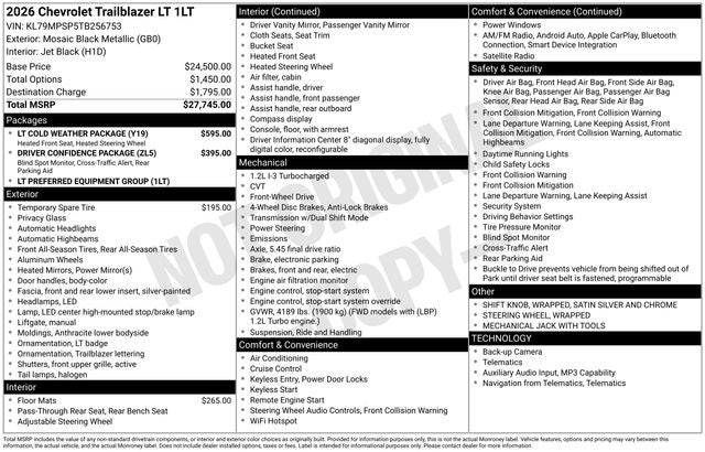 2026 Chevrolet TrailBlazer LT