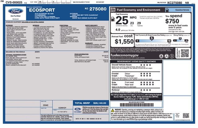 2019 Ford EcoSport SE 4WD