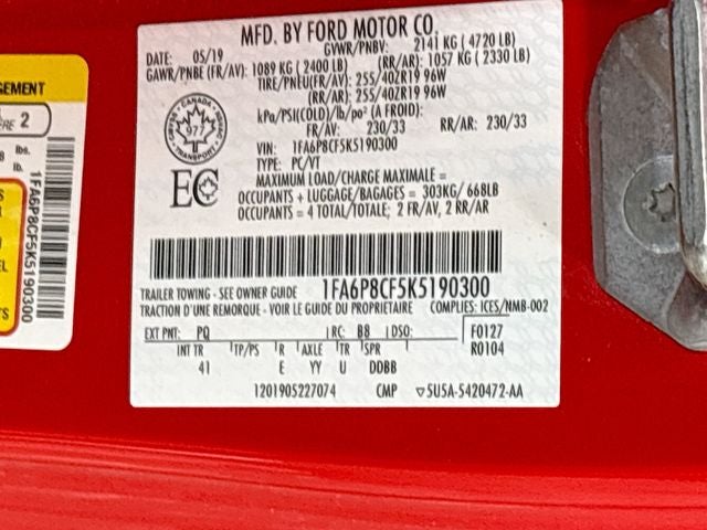 2019 Ford Mustang GT Premium W/ HTD/ COOLED LEATHER