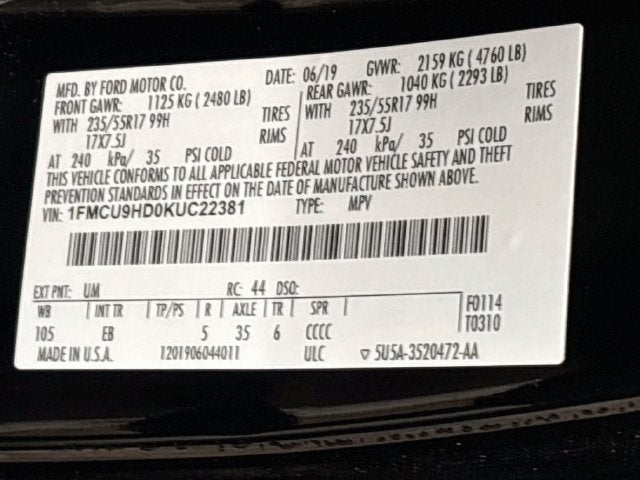 2019 Ford Escape SEL W/ HEATED SEATS