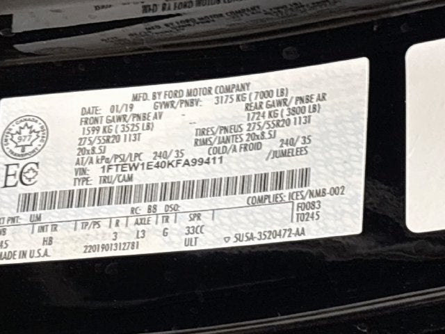 2019 Ford F-150 Lariat W/ MOONROOF