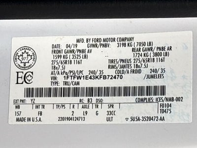 2019 Ford F-150 XLT W/ SPORT PKG