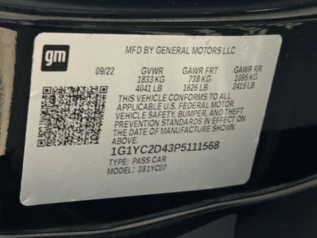 2023 Chevrolet Corvette Stingray 3LT W/ FRONT LIFT