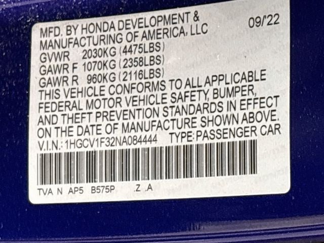 2022 Honda Accord Sport 1 OWNER CLEAN CARFAX!