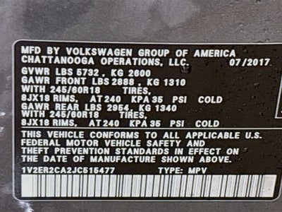 2018 Volkswagen Atlas SEL W/ HEATED SEATS
