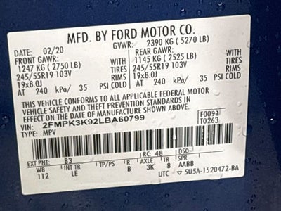 2020 Ford Edge Titanium 1 OWNER!!