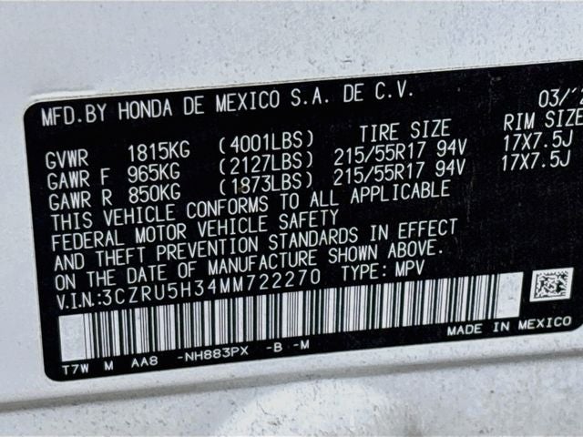 2021 Honda HR-V LX W/ CARPLAY