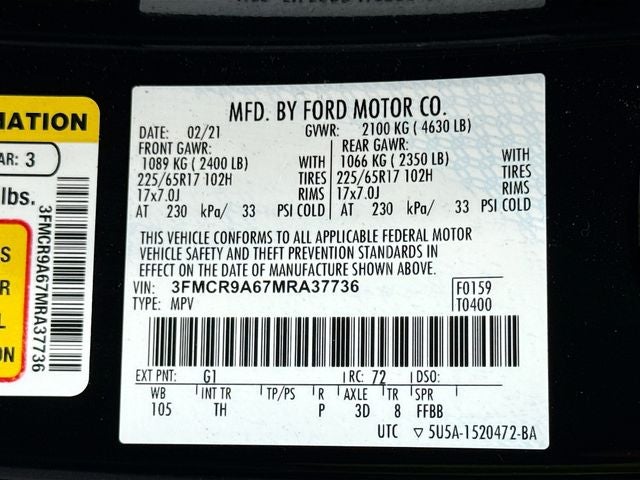 2021 Ford Bronco Sport 4x4 W/ FORD COPILOT 360