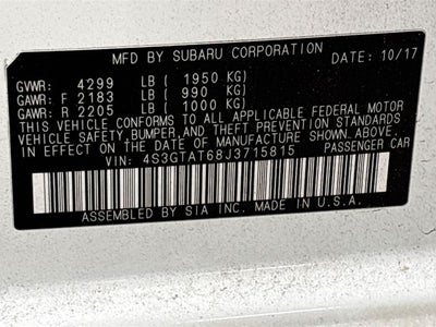 2018 Subaru Impreza 2.0i Limited BLIND SPOT ALERT