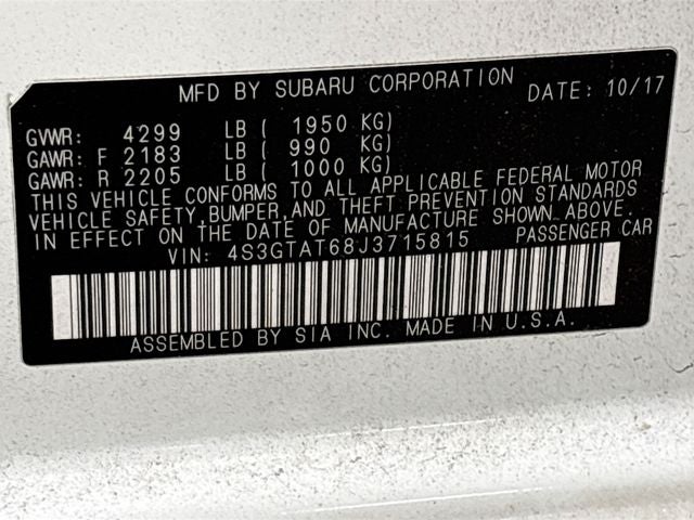 2018 Subaru Impreza 2.0i Limited BLIND SPOT ALERT