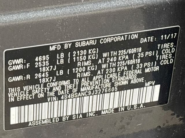 2018 Subaru Outback 2.5i Limited W/ EYESIGHT PKG