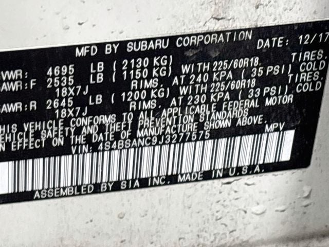2018 Subaru Outback 2.5i Limited W/ SUNROOF