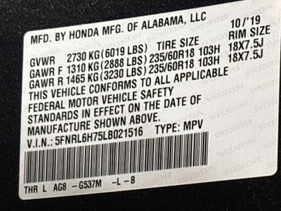 2020 Honda Odyssey EX-L W/ HEATED SEATS