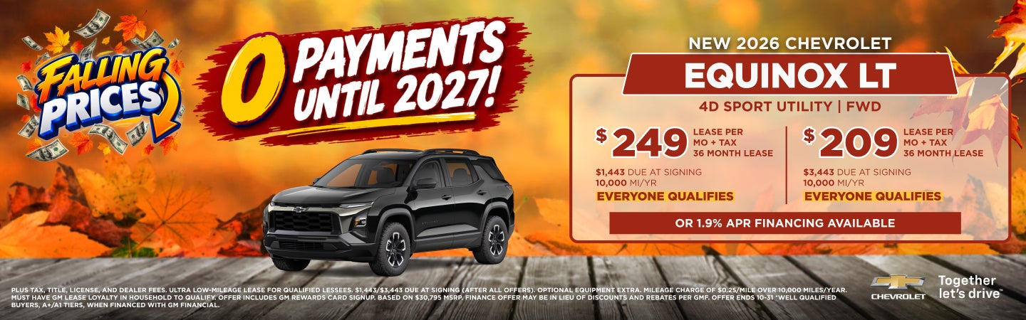 2026 Chevrolet Equinox LT lease from $209 per month