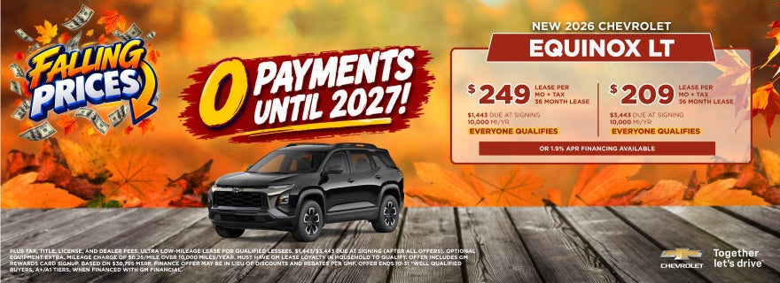 2026 Chevrolet Equinox LT lease from $209 per month