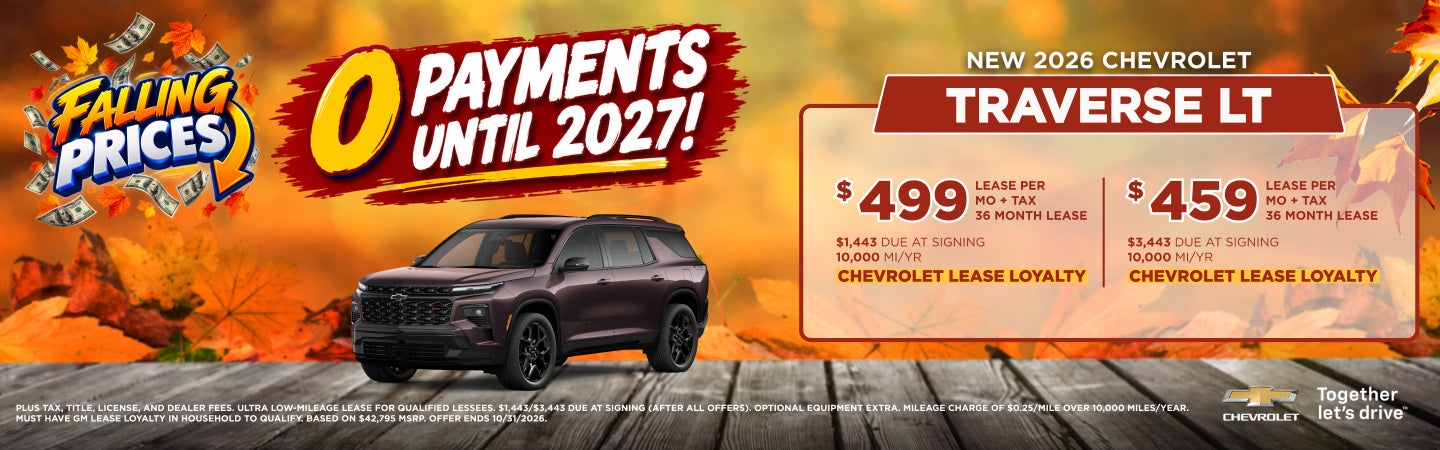 Chevrolet Traverse LT Lease Offer at Serpentini Chevrolet