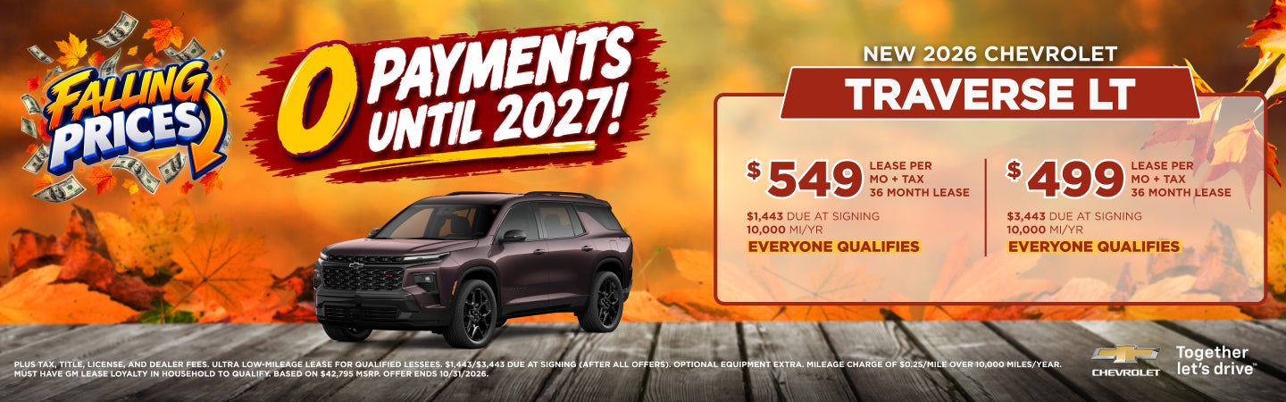 Chevrolet Traverse LT Lease Offer at Serpentini Chevrolet