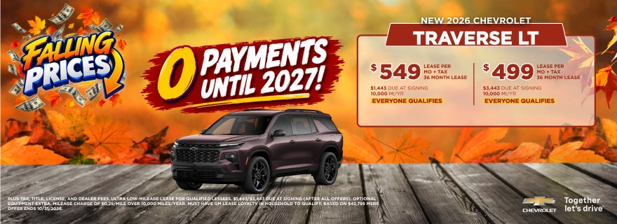 Chevrolet Traverse LT Lease Offer at Serpentini Chevrolet