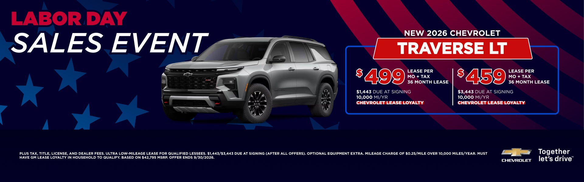 Chevrolet Traverse LT Lease Offer at Serpentini Chevrolet
