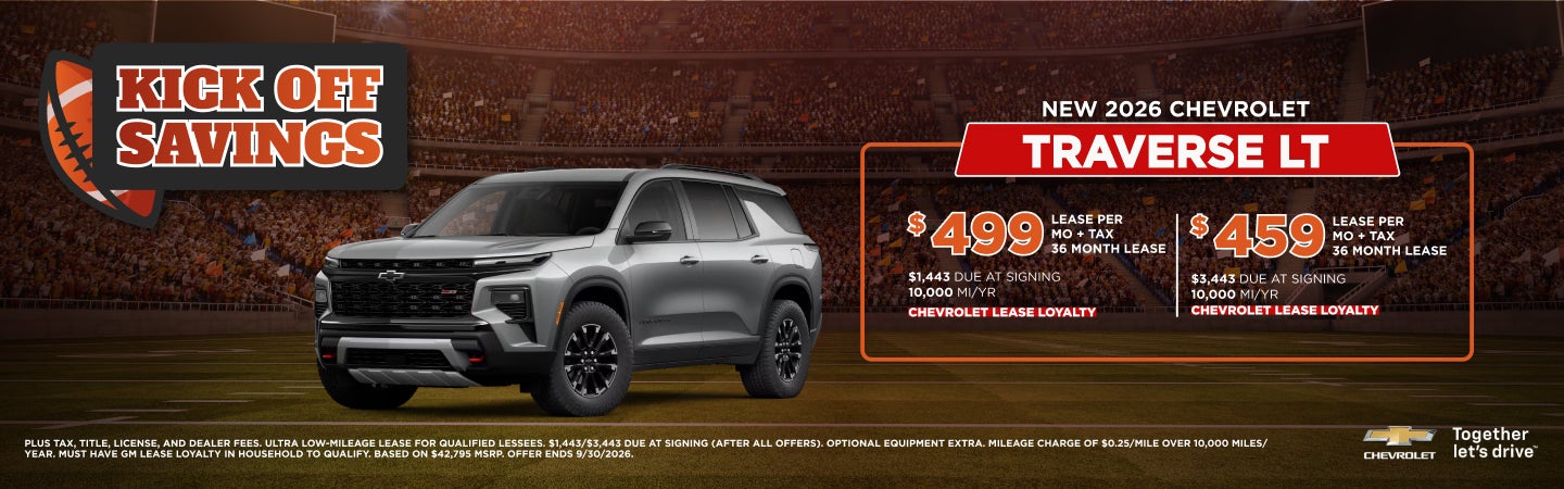 Chevrolet Traverse LT Lease Offer at Serpentini Chevrolet