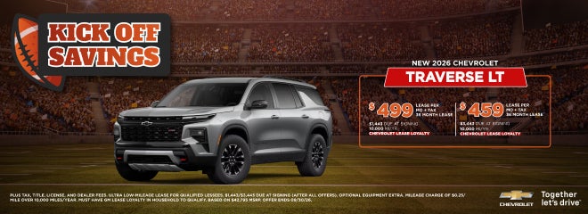 Chevrolet Traverse LT Lease Offer at Serpentini Chevrolet